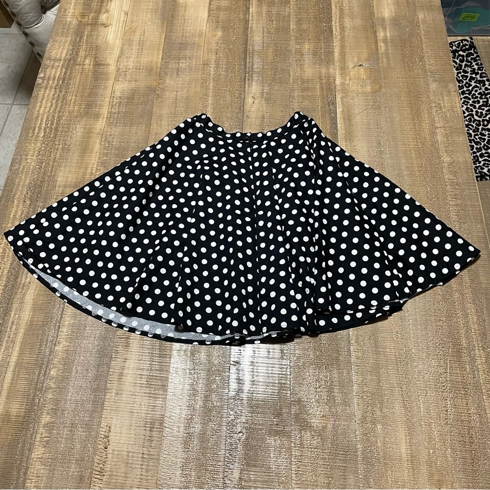 Black Polka Dot Circle Skirt